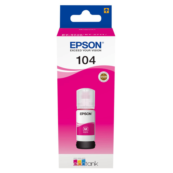 Epson EcoTank 104 Magenta 7500 sidor bläckbehållare C13T00P340