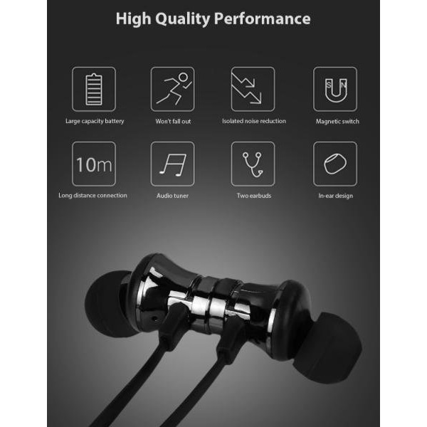 Magnetisk bluetooth hörlurar|blå blå