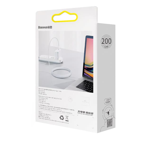 Baseus Superior Series USB-C till USB-C kabel 100W 2m vit