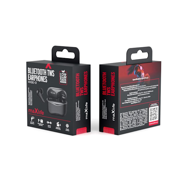Maxlife Bluetooth hörlurar TWS MXBE-01 svart svart