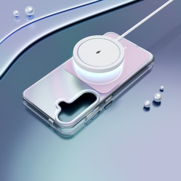 Epoxy Mag Case for Samsung Galaxy S25 - Pearlescent Pink, Transparent