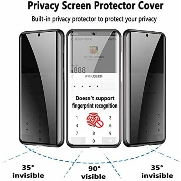 Privacy doubelfodral för Samsung S24 plus svart svart