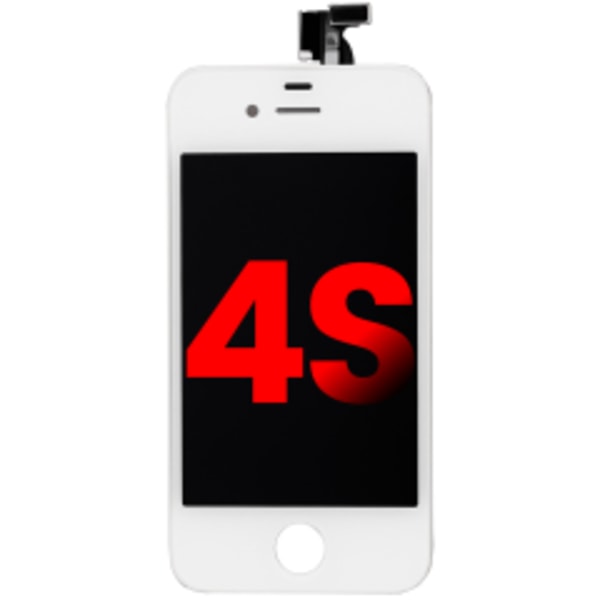 LCD-enhet för iPhone 4S (Eftermarknad Plus) (Vit)