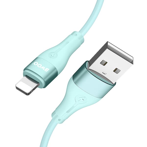 BWOO Minimalistisk Silikon 3A kabel X280L USB-A till Lightning grön grön