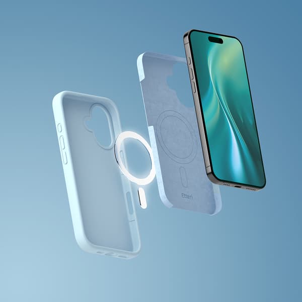 Etteri Silikon Mag skal för iPhone 16e / 17e ljusblå