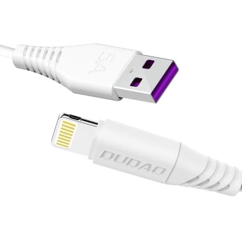 Dudao L2L USB-A till Lightning-kabel 1m vit vit