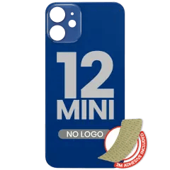 Bakglas med 3M-lim för iPhone 12 Mini (ingen logotyp / stort kamerahål) (blå) blå