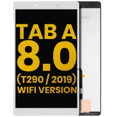 LCD-enhet utan ram för Samsung Galaxy Tab A 8.0\" (T290) (2019) (WiFi-version) (Renoverad) (Vit)