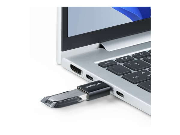 StarTech.com USB-C till USB-A Adapter, USB 5Gbps, Kompakt USB-C Hane till USB-A Hona Adapter, Slitstarkt Metallchassi, M/F USB-C adapter svart