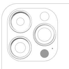 Bakre kameraramring endast för iPhone 14 Pro / 14 Pro Max (silver) (3-delat set)
