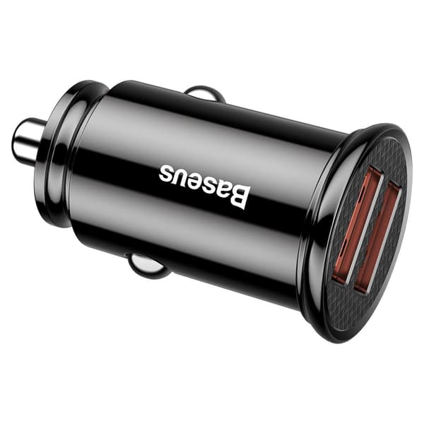 Baseus Dual QC 3 0 USB 2x 30W PD billaddare 2x USB-port 4 8A 60W svart svart