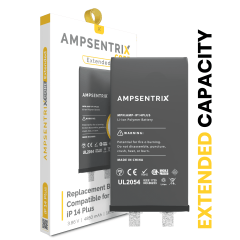 Ersättningsbatteri för iPhone 14 Plus (punktsvetsning krävs) (AmpSentrix Core Extended)