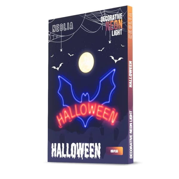 Neon PLEXI LED HALLOWEEN blå röd NNE17 Neolia