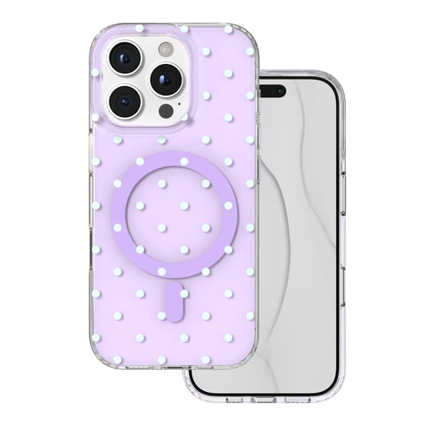 Bubble Dots Mag-fodral för iPhone 16 Pro 6,3\" lila