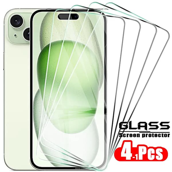 4-pack Skärmskydd för iPhone 15 grå