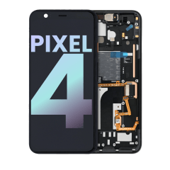 OLED-enhet med ram för Google Pixel 4 (äkta OEM) (Oh So Orange strömknapp)