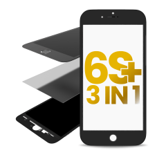 3 i 1 (Frontglas + Ram + OCA förinstallerat) för iPhone 6S Plus (Svart) (2-pack)