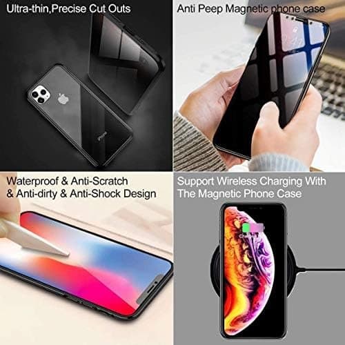 Sekretess dubbelt magnetiskt skal iphone 16 pro max silver