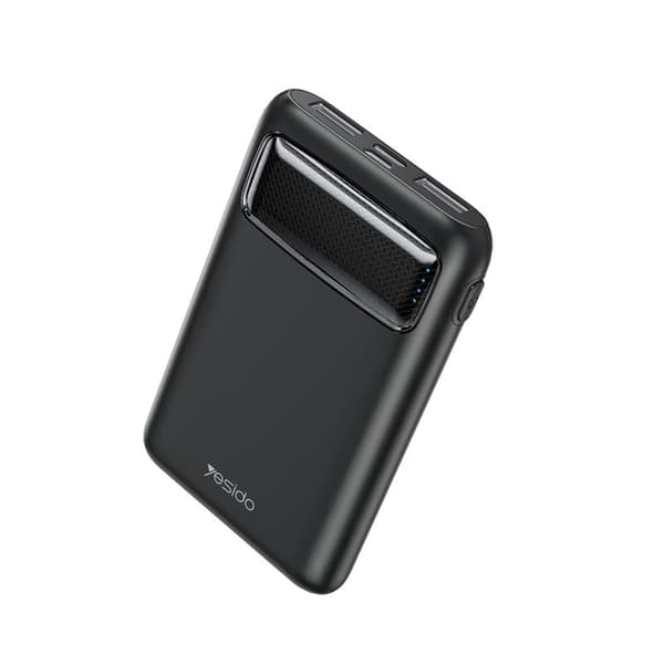 yesido Powerbank YP33 5 000 mAh LED, 2xUSB-A + USB-C SVART