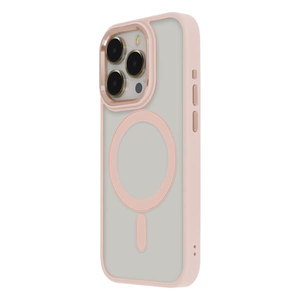 Satin Elegant Mag skal för iPhone 15 Plus rosa