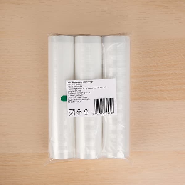 Huslog vakuumförpackningspåsar 3 st 20 x 300 cm AK-541234