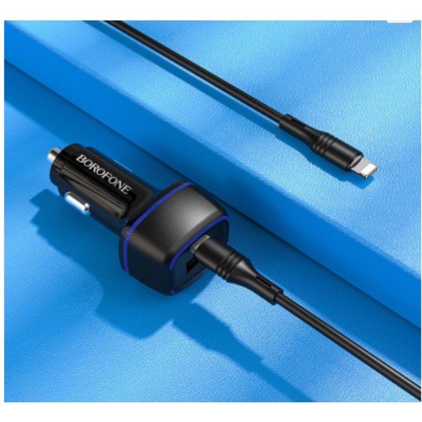 Snabb Billaddare USB C med iphone kabel svart svart