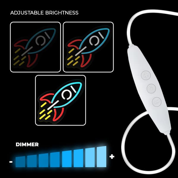Neon PLEXI LED ROCKET flerfärgad NNE18 Neolia