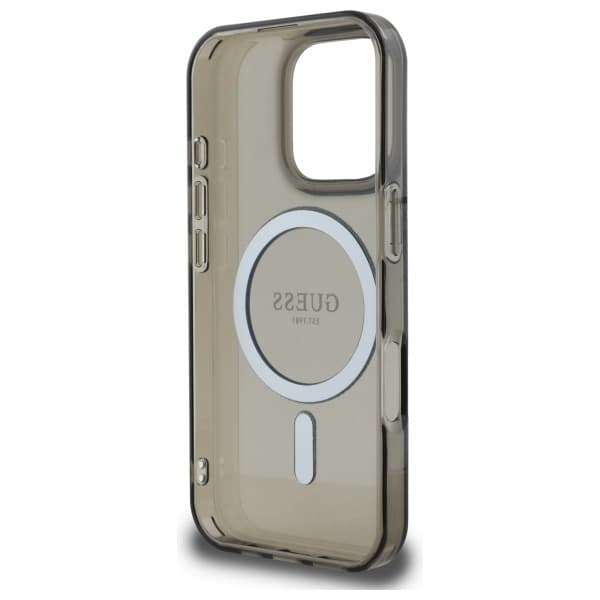 Guess HC MagSafe IML Glitter Circle fodral för iPhone 16 Pro Max svart