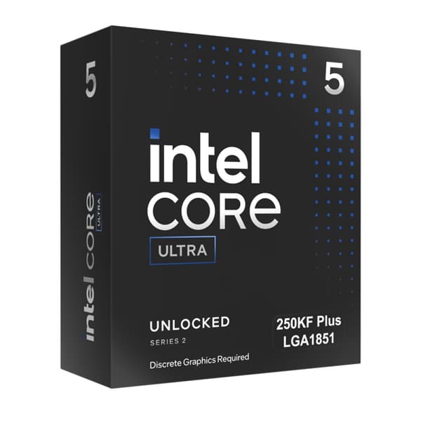 Intel Core Ultra 5 250KF Plus Arrow Lake CPU - 5.3GHz 18-kerne LGA1851 - Intel Boxed without heatsink/fan