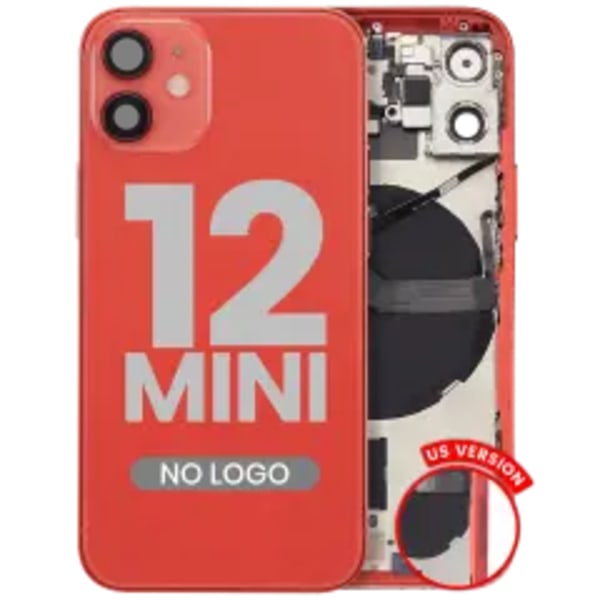 Baksida med smådelar för iPhone 12 Mini (amerikansk version) (Eftermarknad Plus) (Röd)