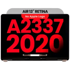 Komplett LCD-skärmmontering för MacBook Air 13\" A2337 (2020) (Eftermarknad Plus) (Rymdgrå) svart