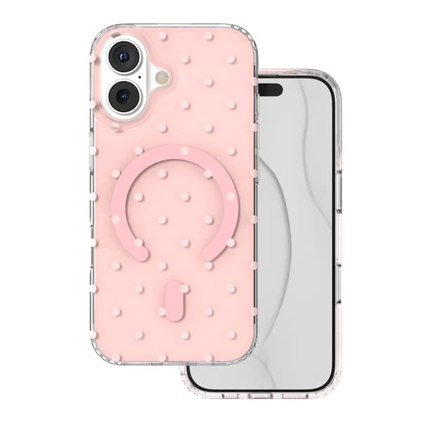 Bubble Dots Mag case for iPhone 17 6.3'' pink