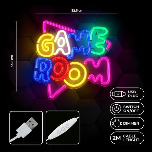 Neon PLEXI LED SPELRUM flerfärgad NNE20 Neolia vit