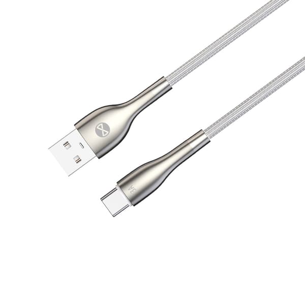 Forever Sleek kabel USB - USB-C 1,0 m 3A vit vit