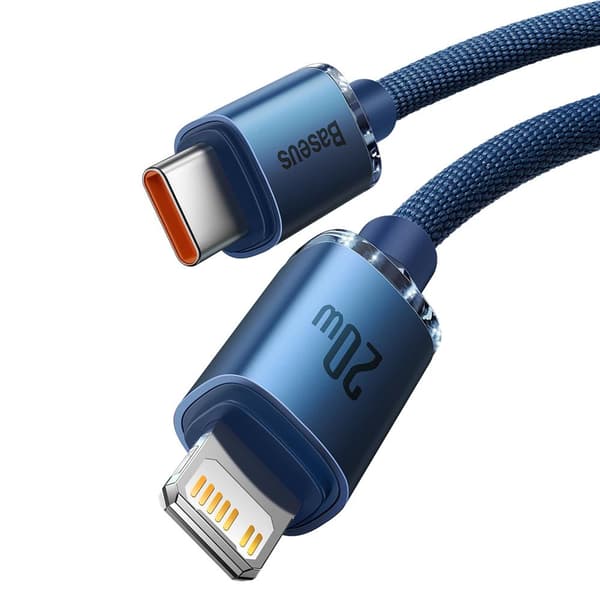 Baseus kabel Crystal Shine USB-C - Lightning 2,0 m 20W blå blå