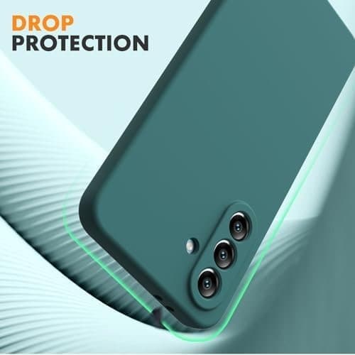 Grönt silikonskal med 3 skärmskydd för Samsung A13 grön