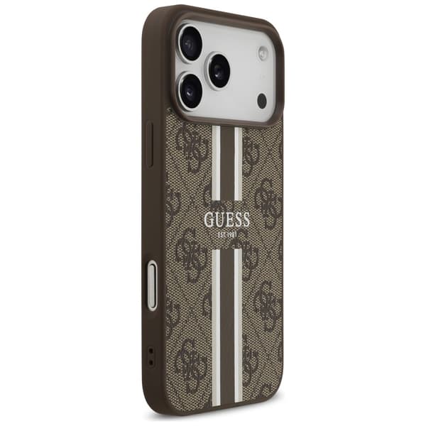 Guess 4G Printed Stripes MagSafe-skal för iPhone 17 Pro Max brun
