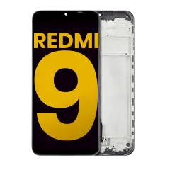 LCD-enhet med ram för Xiaomi Redmi 9 / Poco M2 (renoverad) (alla färger) röd