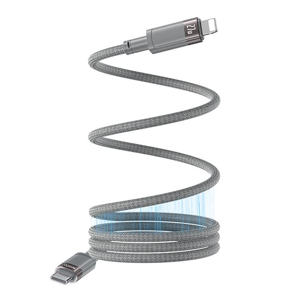 YESIDO MAGNETKABEL CA172L 27W TYPE-C/LIGHTNING 1M 3A GRÅ
