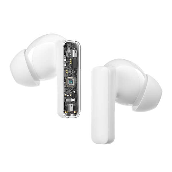 BWOO Bluetooth hörlurar BW40 TWS ANC med LCD-display vit blå
