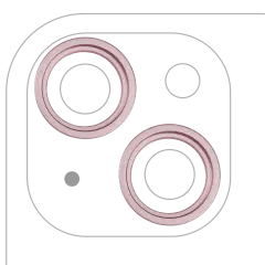 Bakre kameraram endast för iPhone 15 / 15 Plus (rosa) (2-delat set)