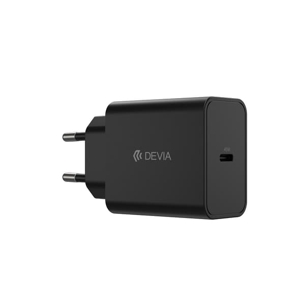 Devia väggladdare Rocket PD 45W 1x USB-C svart + kabel USB-C - USB-C