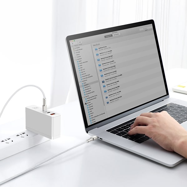 Baseus-kabel Cafule Metal PD USB-C - USB-C 2,0 m vit 100W