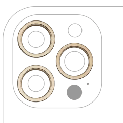 Bakre kameraram endast för iPhone 12 Pro Max (Guld) (3-delat set) guld