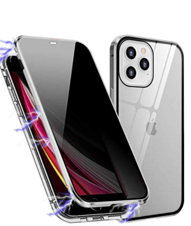 Sekretess magnetfodral för iPhone 12 Pro – Silver silver