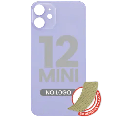 Bakglas med 3M-lim för iPhone 12 Mini (ingen logotyp / stort kamerahål) (lila) lila