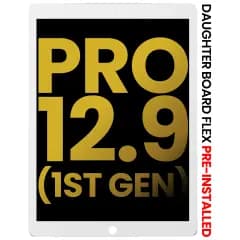 LCD-enhet med digitizer och dotterkort flex förmonterad för iPad Pro 12.9\" 1:a generationen (2015) (renoverad) (vit)