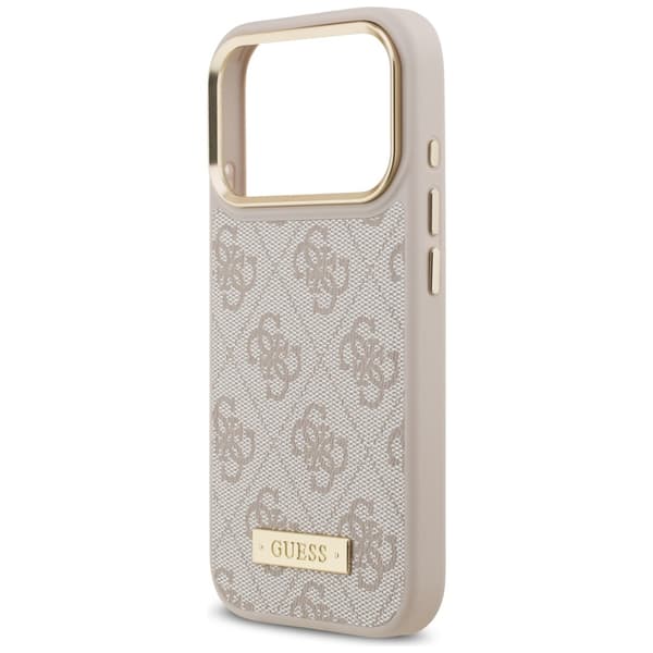 Guess 4G Logo Plate MagSafe fodral för iPhone 17 Pro rosa