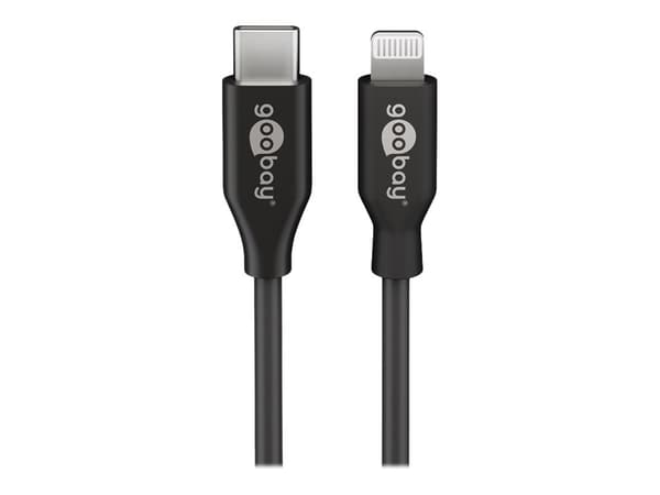 Goobay Lightning-kabel 2m svart MFi svart