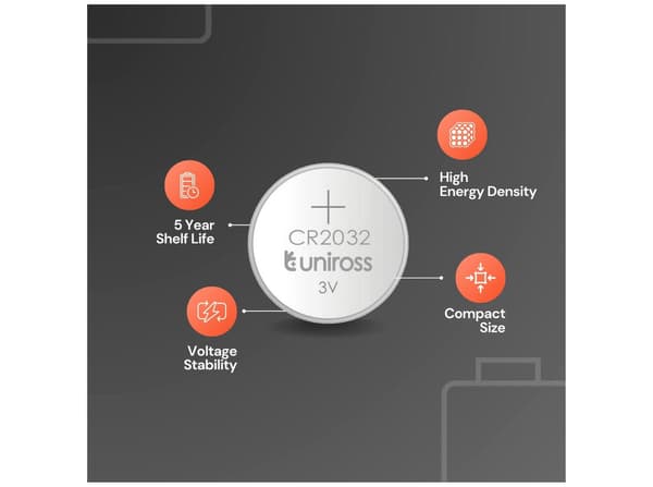 Uniross Lithium CR2032 Knapcellebatteri, 1 st.